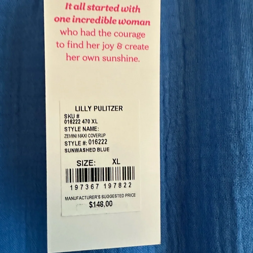Lilly Pulitzer Zemini Maxi Coverup in Vibrant Blue - Picture 2 of 6